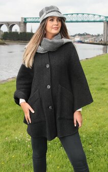 Branigan Weavers Wollen Cape Tina Natural Black