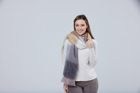 Foxford Mohair Grote Sjaal White Mink