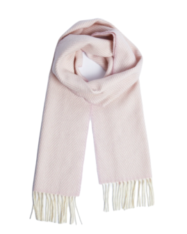 Foxford Cashmere Lamswollen Sjaal Pink White 