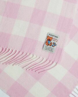 Foxford Lamswollen Babydeken Pink Check