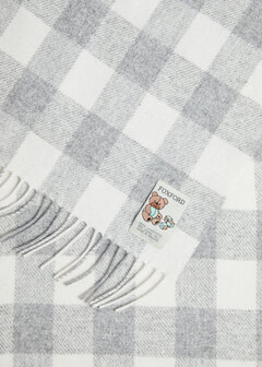 Foxford Lamswollen Babydeken Peral Grey Check