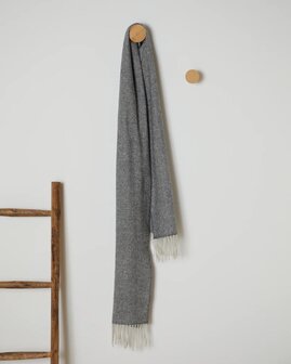 Foxford Lamswollen Sjaal Grey Herringbone