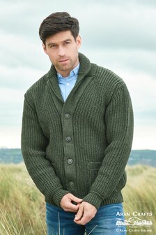 Aran Crafts Wollen Vest Slane Army Green