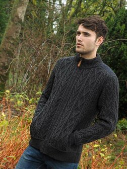 Aran Crafts Wollen Vest Boyne Charcoal