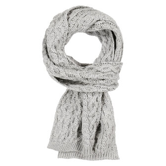 Aran Crafts Wollen Sjaal Soft Grey