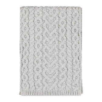 Aran Crafts Wollen Sjaal Soft Grey