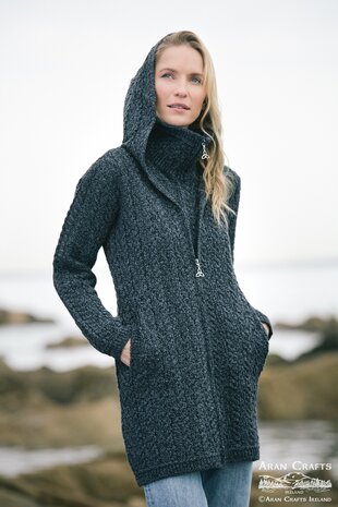 Aran Crafts Wollen Vest Bundoran Charcoal Marl