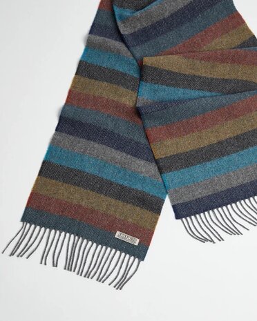 Foxford Lamswollen Sjaal Multi Stripe