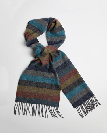 Foxford Lamswollen Sjaal Multi Stripe