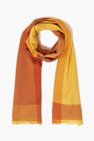 Foxford Fine Merino Extra Grote Sjaal Mustard Block