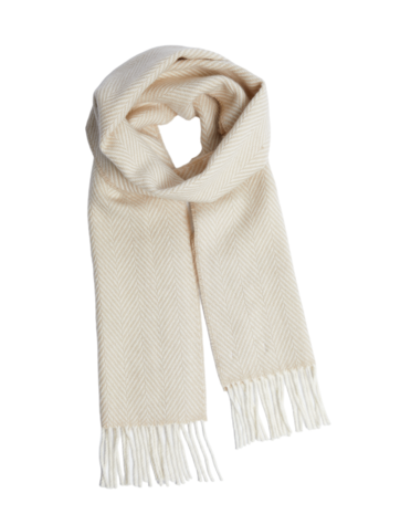 Foxford Cashmere Lamswollen Sjaal Bone White