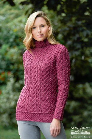 Aran Crafts Wollen Coltrui The Hearts Magenta