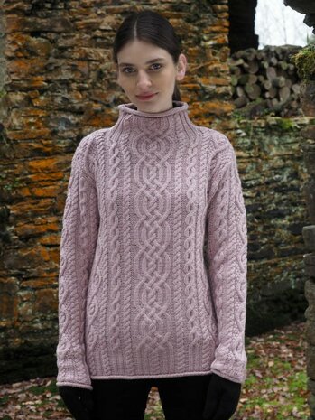 Aran Crafts Wollen Trui Kylemore Dusty Pink