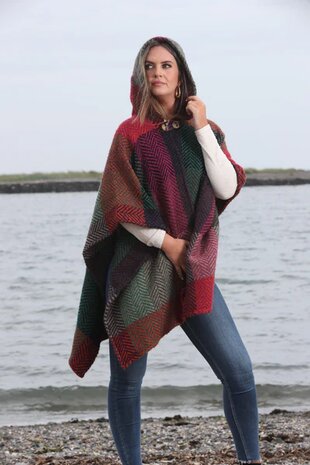 Branigan Weavers Wollen Cape Sarah Multi Mulberry