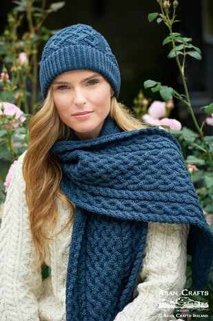 Aran Crafts Wollen Sjaal Mallard Mix