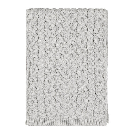 Aran Crafts Wollen Sjaal Soft Grey